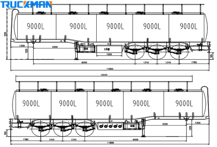 42000 Liter Fuel Tank Trailer Design Drawings