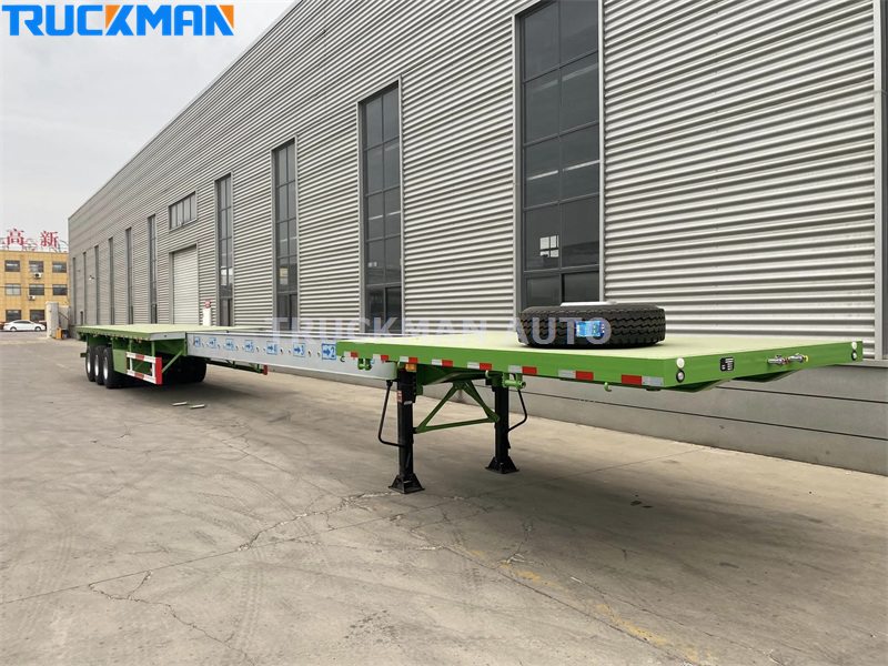 extendable container flatbed trailer