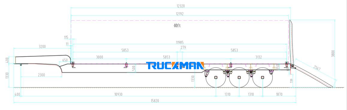 low bed trailer design drawing