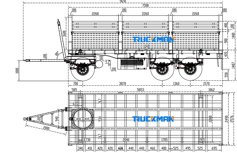 Draw Bar Cargo Trailer For Ethiopia