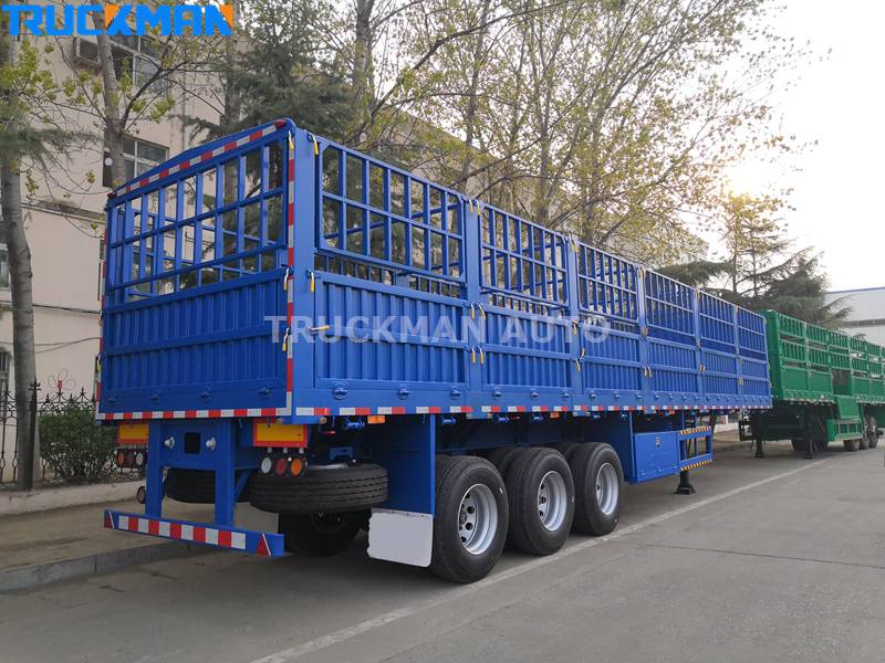 3 Axles 60 Ton Cargo Fence Semi Trailer