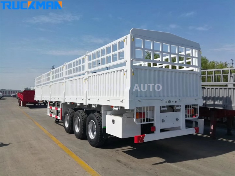 3 Axles 60 Ton Drop Side Wall Semi Trailer