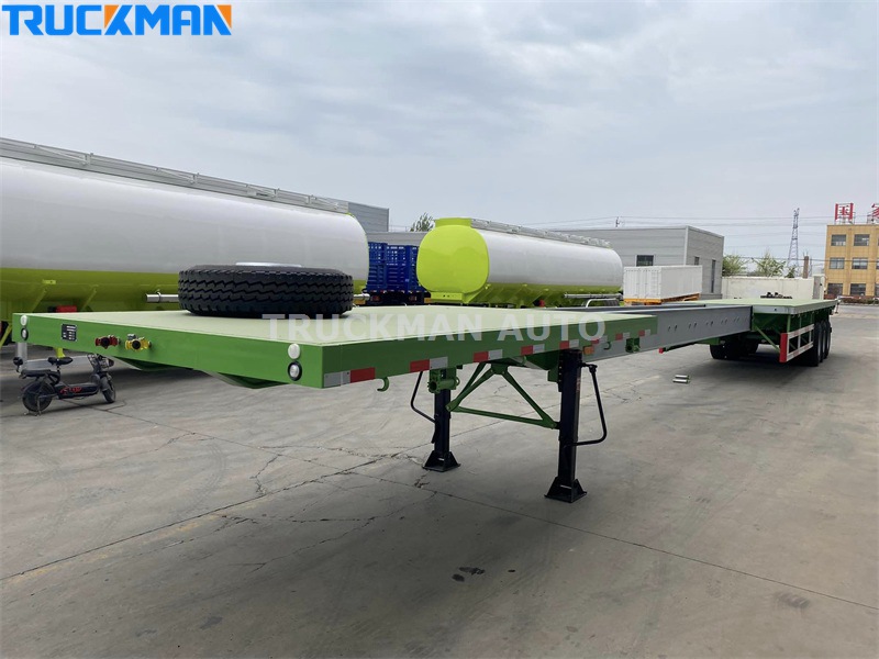 Extendable container flatbed trailer