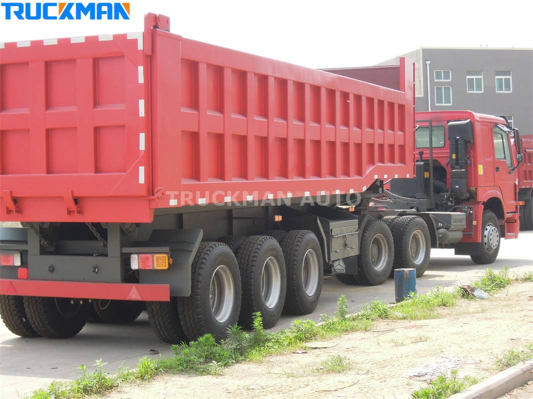 Remorque de transport à benne basculante à 3 essieux de 60 tonnes